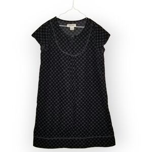 Cherokee corduroy dress tonal black gray print girl's L 10/12